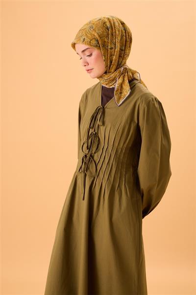 İnce Pamuk Soft Eşarp Koyu Turuncu-Su Yeşili Desenli Kaymaz Dokulu Tok Duruşlu 90x90