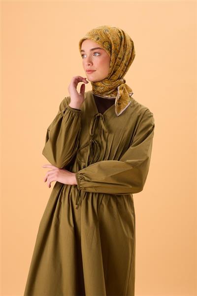 İnce Pamuk Soft Eşarp Koyu Turuncu-Su Yeşili Desenli Kaymaz Dokulu Tok Duruşlu 90x90