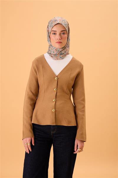 İnce Pamuk Soft Eşarp Vizon-Patina Yeşili Desenli Kaymaz Dokulu Tok Duruşlu 90x90