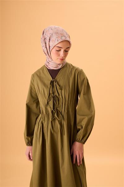 İnce Pamuk Soft Eşarp Pudra Pembe-Yeşil Desenli Kaymaz Dokulu Tok Duruşlu 90x90