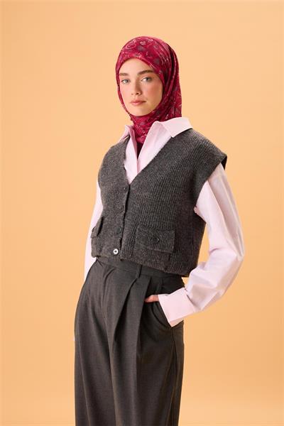 İnce Pamuk Soft Eşarp Fuşya-Çilek Kırmızısı Desenli Tok Duruşlu 90x90