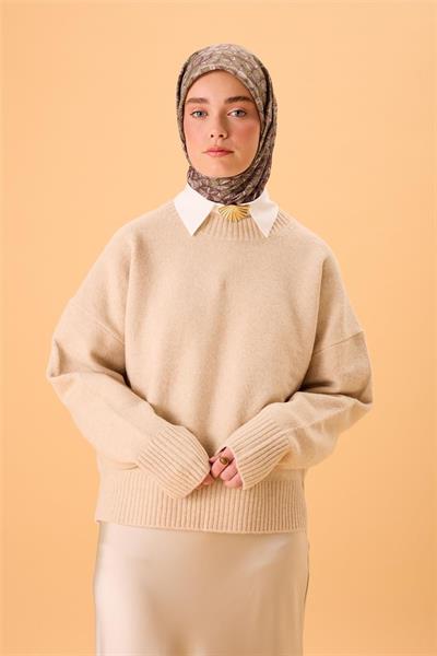 İnce Pamuk Soft Eşarp Kahverengi Yeşil Krem Vizon Desenli Kaymaz Dokulu Tok Duruşlu 90x90