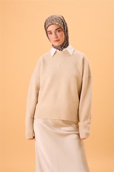 İnce Pamuk Soft Eşarp Kahverengi Yeşil Krem Vizon Desenli Kaymaz Dokulu Tok Duruşlu 90x90