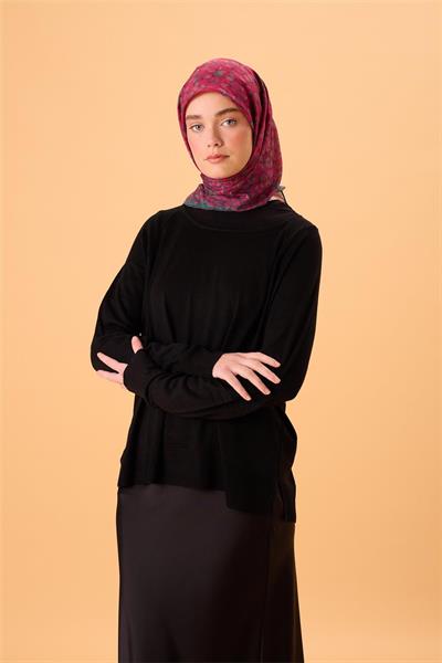 İnce Pamuk Soft Eşarp Fuşya-Koyu Vizon-Yeşil-Zümrüt-Gül Kurusu Desenli Nefes Alan Kaymaz Dokulu 90x90