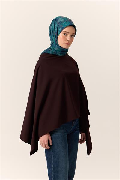 İnce Pamuk Soft Eşarp Lacivert-Koyu Yeşil Desenli Nefes Alan Tok Duruşlu 90x90