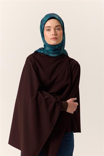 İnce Pamuk Soft Eşarp Lacivert-Koyu Yeşil Desenli Nefes Alan Tok Duruşlu 90x90