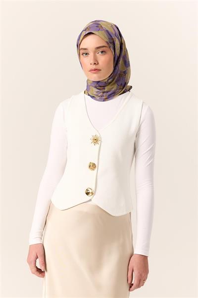 İnce Pamuk Soft Eşarp Eflatun-Mor Desenli Nefes Alan Tok Duruşlu 90x90