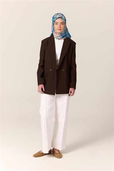 İnce Pamuk Soft Eşarp Petrol Mavisi-Turkuaz Desenli Kaymaz Dokulu Tok Duruşlu 90x90