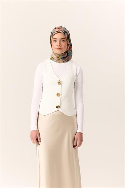 İnce Pamuk Soft Eşarp Turuncu-Fıstık Yeşili Desenli Kaymaz Dokulu Tok Duruşlu 90x90