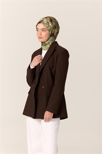 İnce Pamuk Soft Eşarp Haki-Fıstık Yeşili Desenli Kaymaz Dokulu Tok Duruşlu 90x90