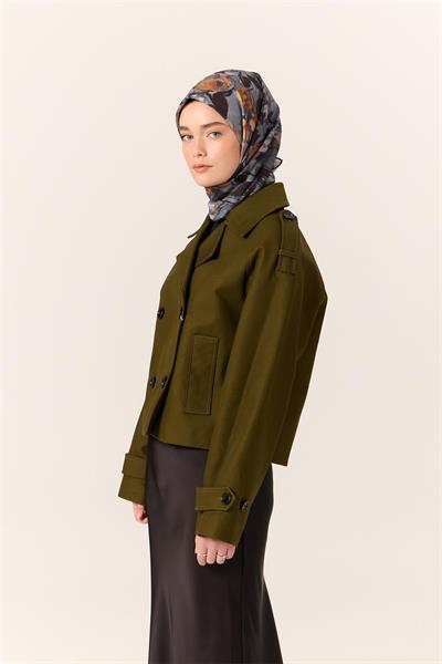 İnce Pamuk Soft Eşarp Siyah-Füme-Turuncu Desenli Nefes Alan Kaymaz 90x90