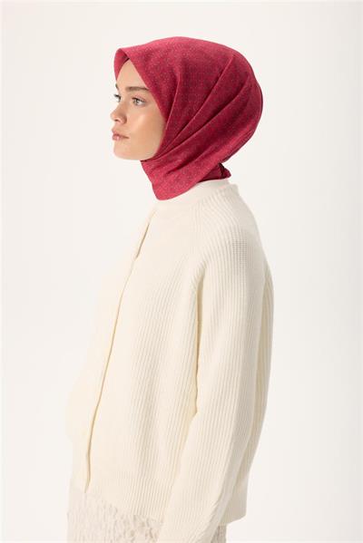 İnce Pamuk Soft Eşarp Fuşya-Gül Kurusu Düz Desenli Kaymaz Dokulu 90x90