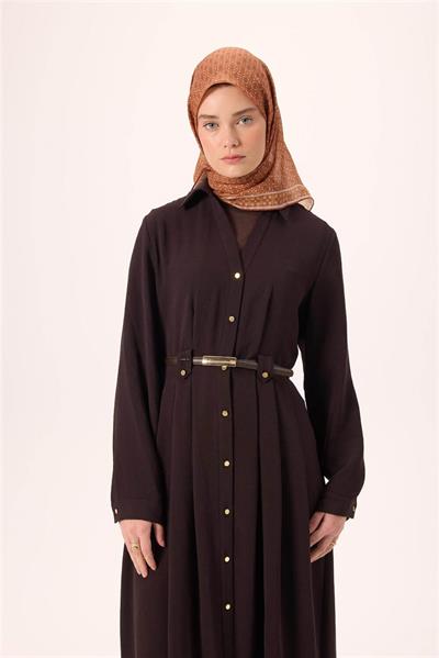 İnce Pamuk Soft Eşarp Taba-Gümüş Pastel Turuncu Desenli Kaymaz Dokulu Nefes Alan 90x90