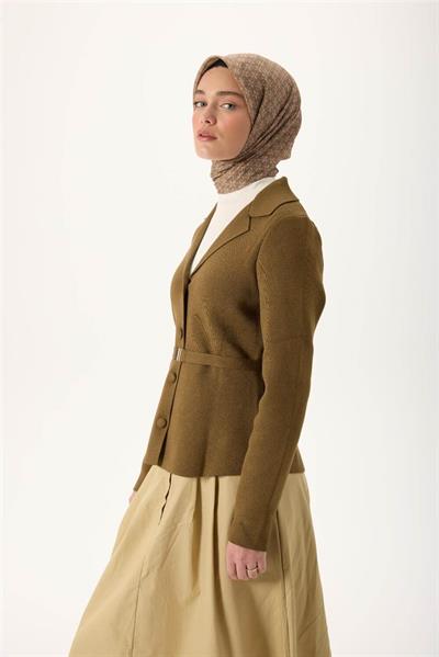 İnce Pamuk Soft Eşarp Turuncu-Yeşil Kahve Vizon Desenli Kaymaz Dokulu Nefes Alan 90x90