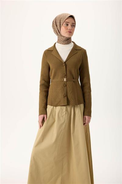 İnce Pamuk Soft Eşarp Turuncu-Yeşil Kahve Vizon Desenli Kaymaz Dokulu Nefes Alan 90x90