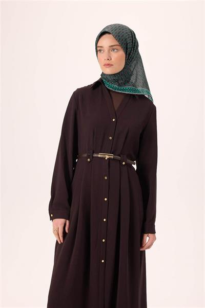 İnce Pamuk Soft Eşarp Soluk Siyah-Patina Desenli Tok Duruşlu Kaymaz 90x90