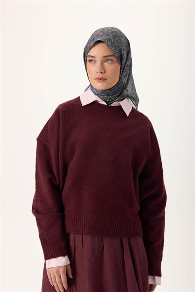 İnce Pamuk Soft Eşarp Gri-Füme Desenli Tok Duruşlu Kaymaz 90x90