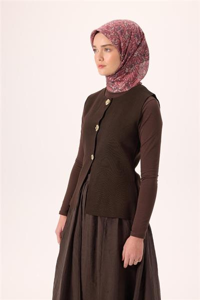 İnce Pamuk Soft Eşarp Çilek Kırmızısı-Antrasit Desenli Tok Duruşlu Kaymaz 90x90