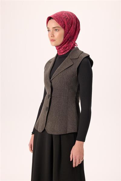 İnce Pamuk Soft Eşarp Fuşya-Bordo Desenli Kaymaz Dokulu Tok Duruşlu 90x90