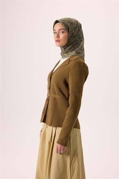 İnce Pamuk Soft Eşarp Yeşil-Koyu Yeşil Desenli Kaymaz Dokulu Tok Duruşlu 90x90