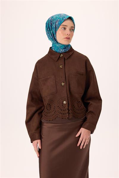 İnce Pamuk Soft Eşarp Eflatun-Gece Mavisi Desenli Kaymaz Dokulu Tok Duruşlu 90x90