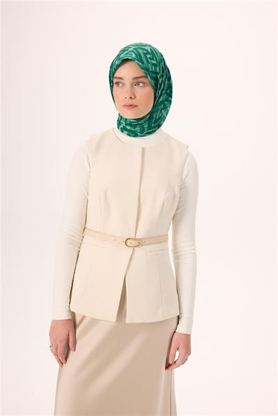 İnce Pamuk Soft Eşarp Su Yeşili Zümrüt Desenli Nefes Alan 90x90