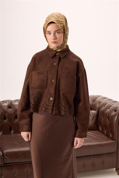 İnce Pamuk Soft Eşarp Krem-Çinko Sarısı Kahverengi Desenli Nefes Alan Tok Duruşlu 90x90