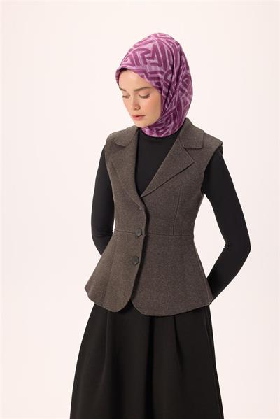 İnce Pamuk Soft Eşarp Lila Eflatun Leylak Desenli Nefes Alan 90x90