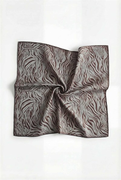 Pamuk Karışımlı Eşarp Buz Mavisi Zebra Desen Soft Dokulu Kaymaz 90X90
