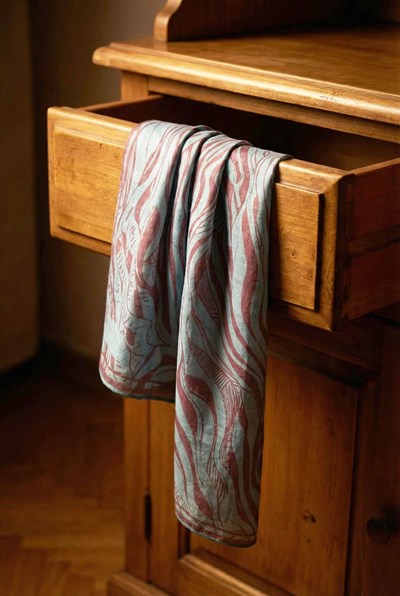 Pamuk Karışımlı Eşarp Turkuaz Zebra Desen Soft Dokulu Kaymaz 90X90