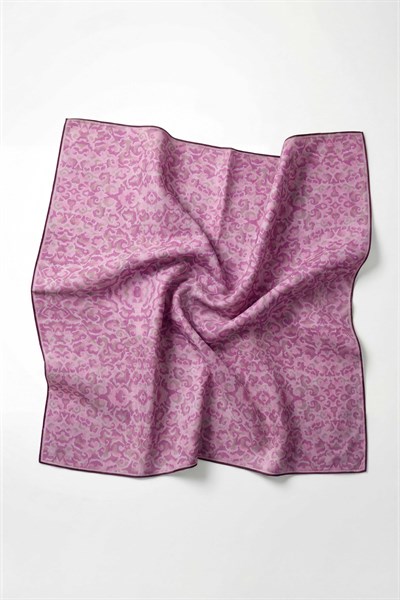 Pamuk Karışımlı Soft Eşarp Sis Motif Desen Pembe 90X90