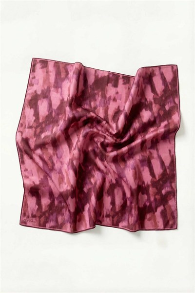Pamuk Karışımlı Soft Eşarp Soyut Fırça Desen Pembe 90X90