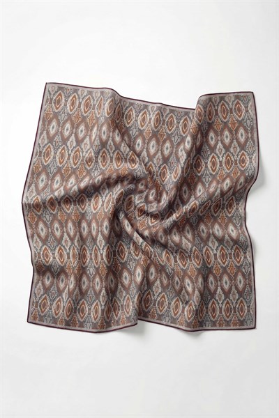 Pamuk Karışımlı Soft Eşarp Baklava Desen Indigo 90x90