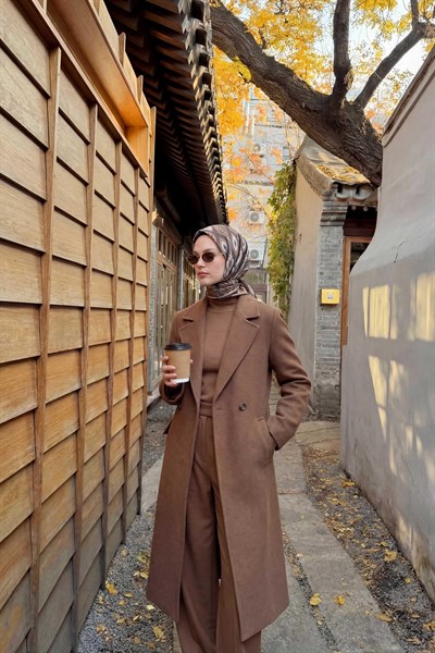 Pamuk Karışımlı Soft Eşarp Baklava Desen Indigo 90x90