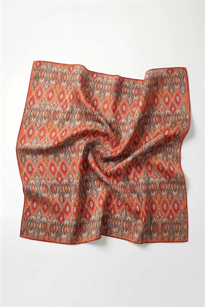 Pamuk Karışımlı Soft Eşarp Baklava Desen Vizon 90x90