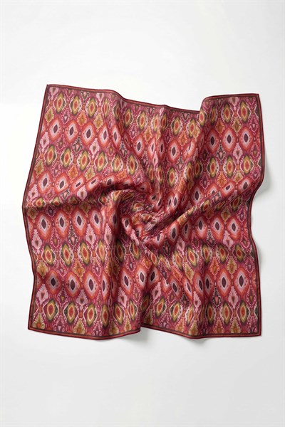 Pamuk Karışımlı Soft Eşarp Baklava Desen Koyu Fuşya 90x90