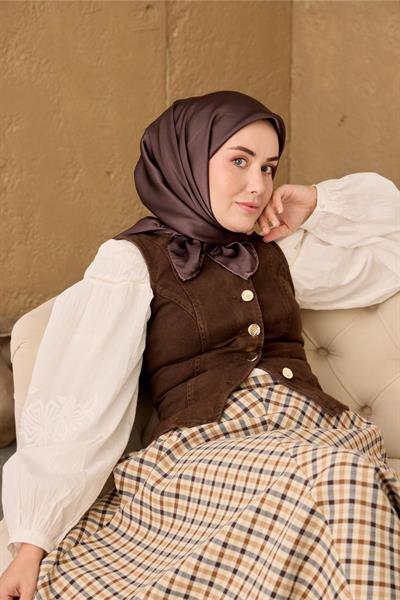 Silk Home Sura İpek Eşarp 11416-S06 Küllü Kahve