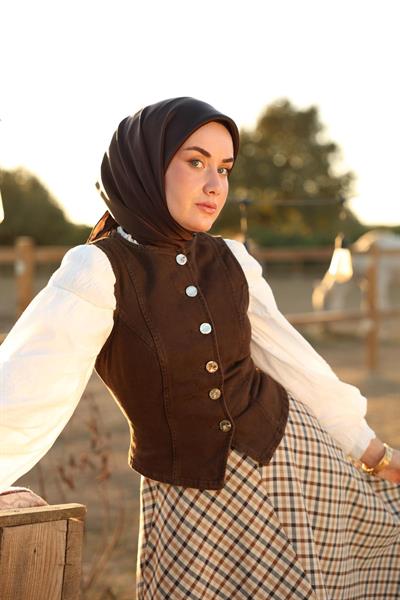 Silk Home Sura İpek Eşarp 11416-S07 Acı Kahve