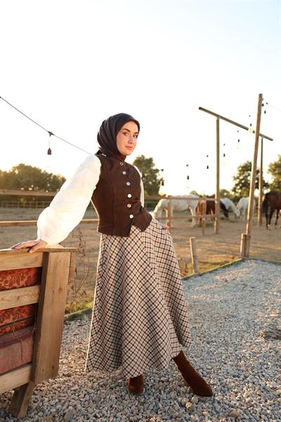 Silk Home Sura İpek Eşarp 11416-S07 Acı Kahve