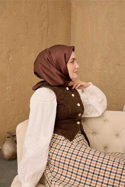 Silk Home Sura İpek Eşarp 11416-S08 Çikolata Kahve