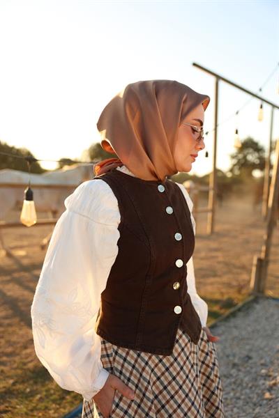 Silk Home Sura İpek Eşarp 11416-S09 Karamel