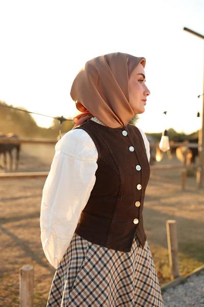 Silk Home Sura İpek Eşarp 11416-S09 Karamel