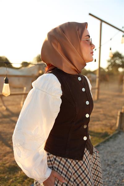 Silk Home Sura İpek Eşarp 11416-S09 Karamel