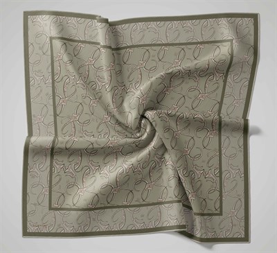 Twill İpek Eşarp Barok Pastel Yeşil 90x90