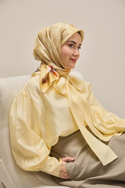 Twill İpek Eşarp Evreka Butter Yellow 90x90