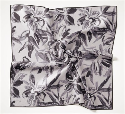 Twill İpek Eşarp Sulu Boya Gri 90x90