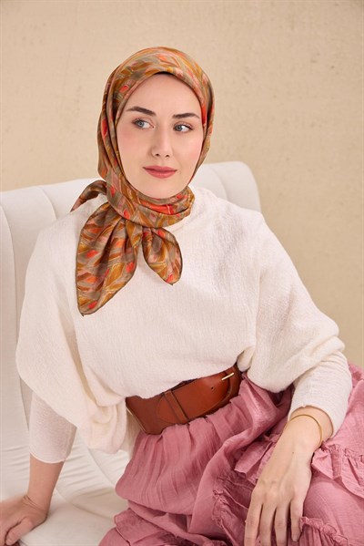 Twill İpek Eşarp Serenit Yeşil Gri 90x90