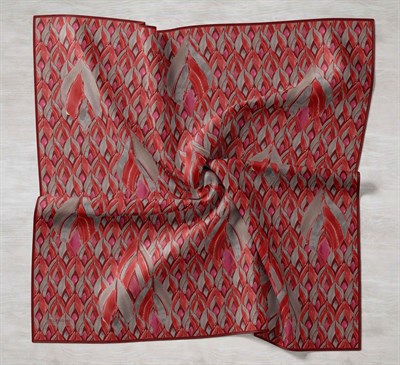 Twill İpek Eşarp Serenit Çilek Kırmızı 90x90