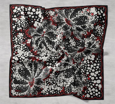 Twill İpek Eşarp Samanyolu Siyah Mercan 90x90