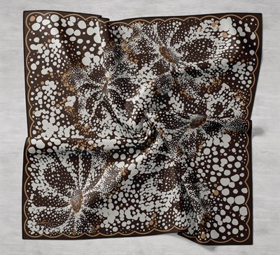 Twill İpek Eşarp Samanyolu Acı Kahve 90x90